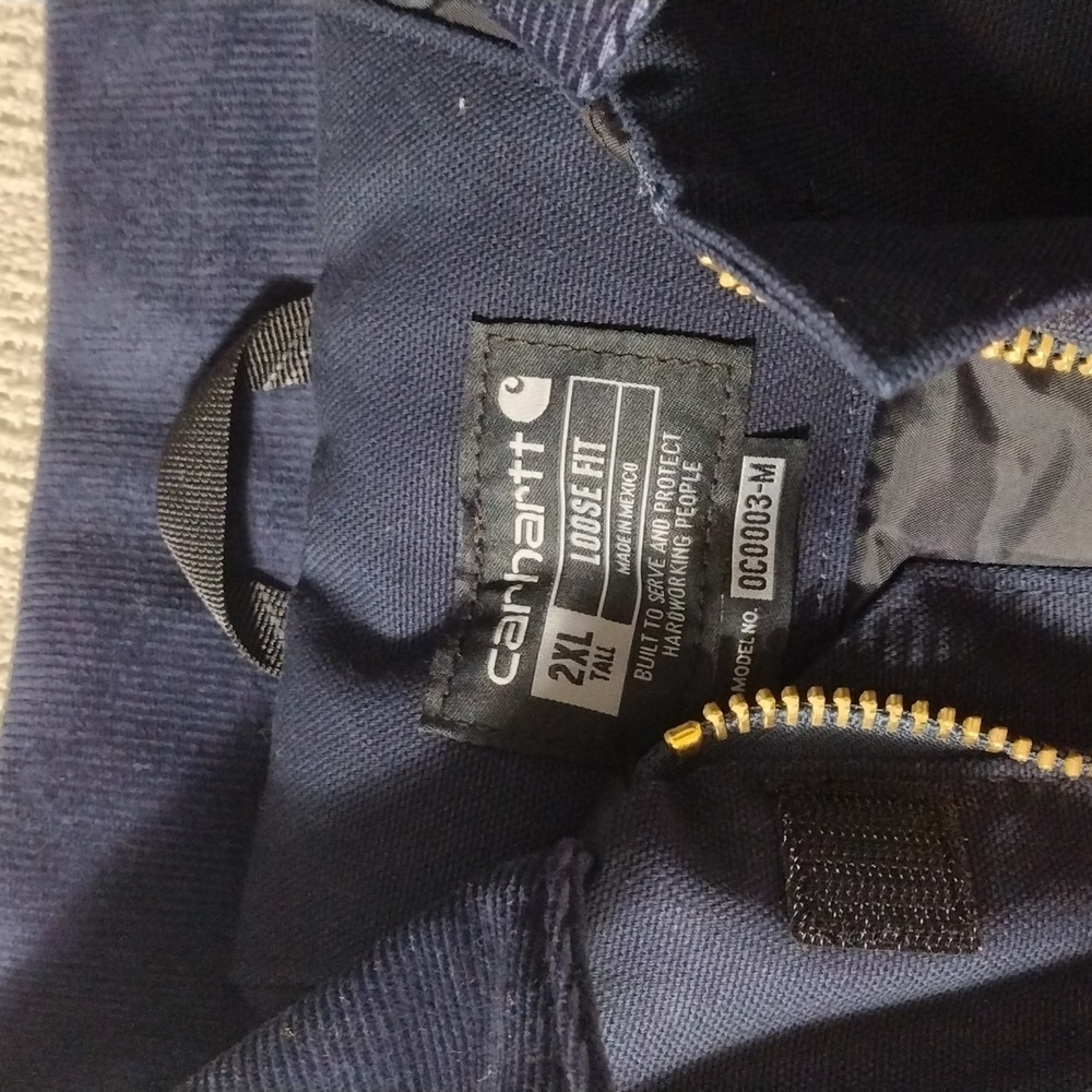 NWT Carhartt Firm Duck Insulated Traditional Navy Coat Loose Fit Size 2XL Tall - Picture 10 of 12